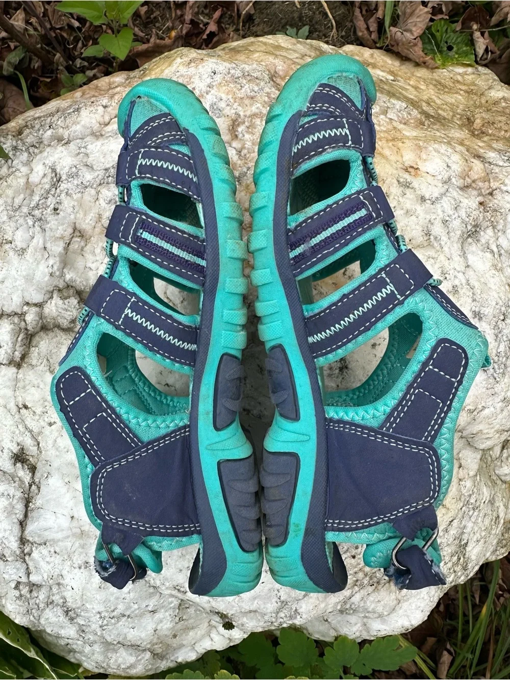 Kids Navy and Teal Water Shoes with Protective Toe